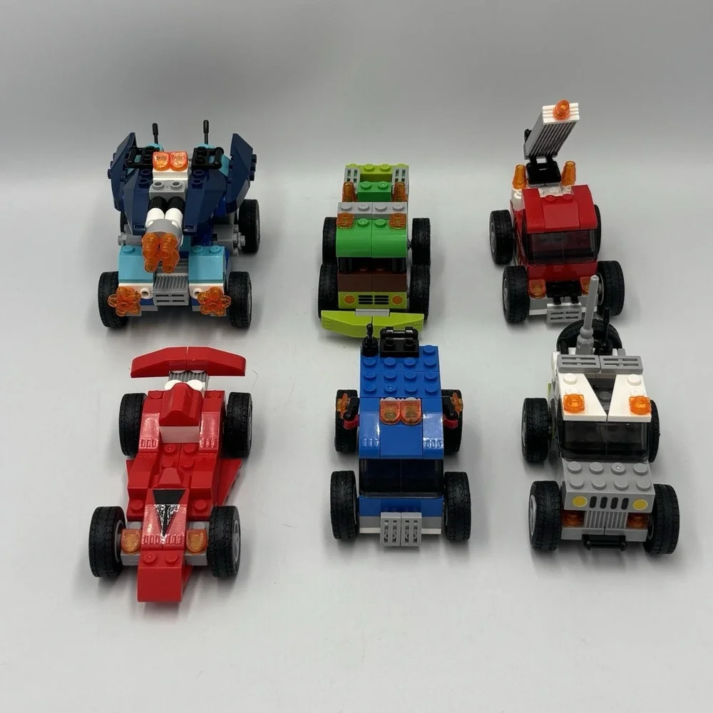 ZURU MAX Build More Egg Vehicles Race Car Police Jeep Lot of 6 Building Blocks